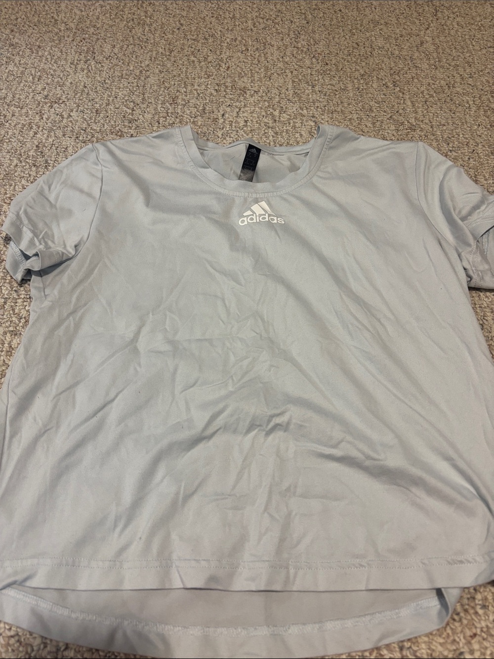 adidas Light Gray Short Sleeve Performance Tee